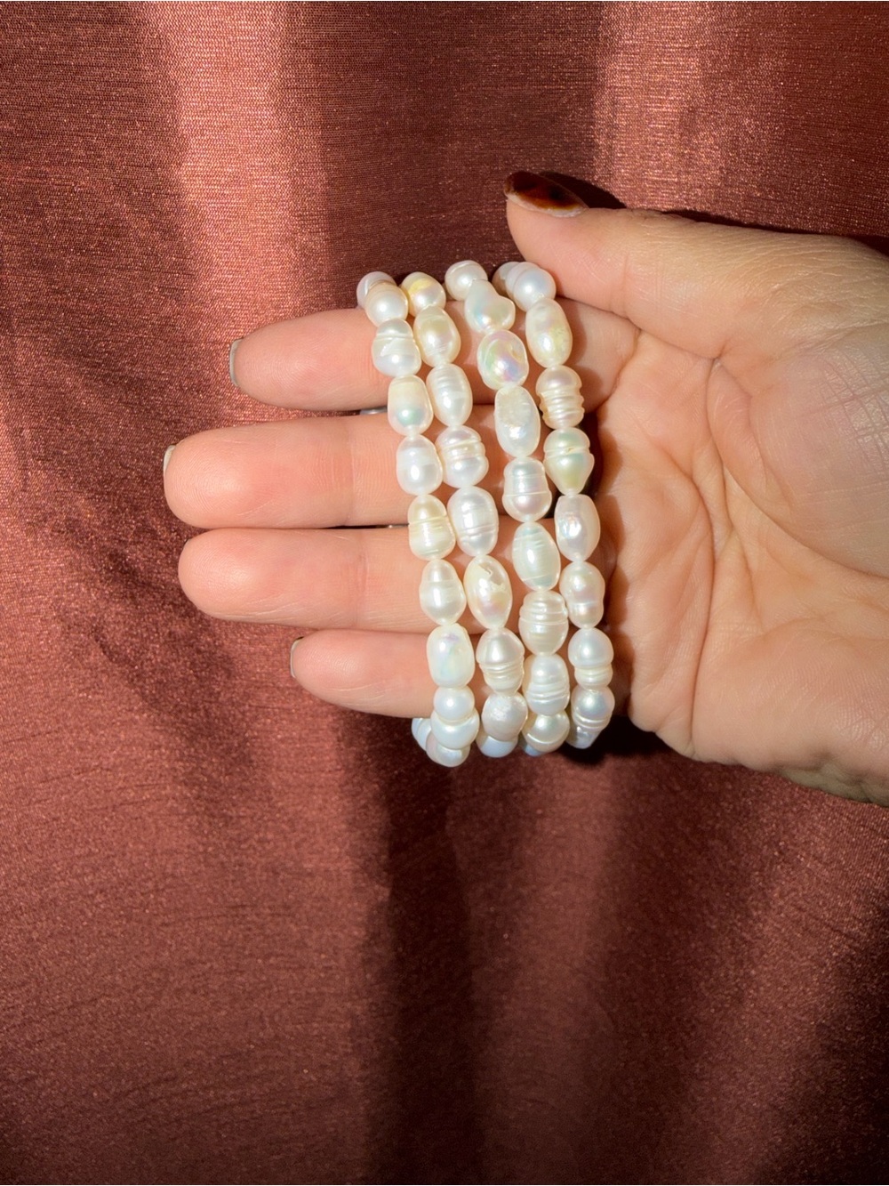 Freshwater Pearl Stretch Bracelet - White